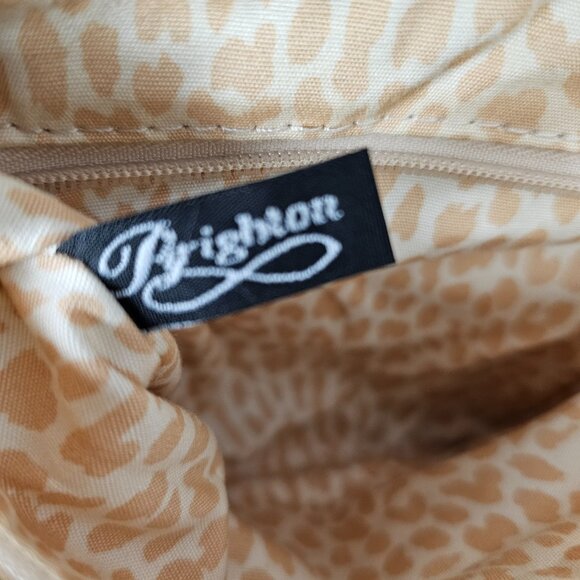 Brighton Barbados Hobo Ziptop Leather Boho Braided Strap Tan Shoulder Bag - Picture 5 of 14